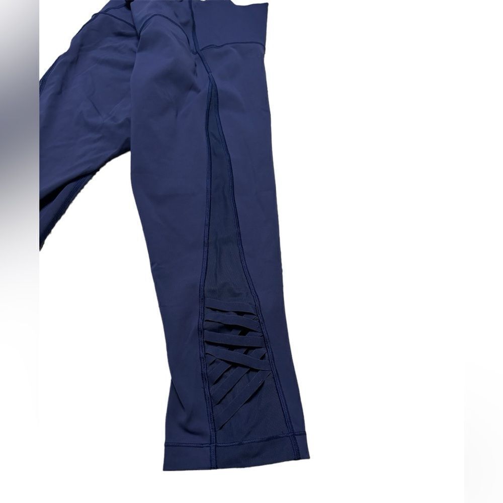LULULEMON•Paneled Navy Leggings - Picture 6 of 8